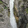 Trojlanový most v závere Galitzenklamm Klettersteig z vyhliadky pre turistov