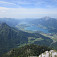 Pohľad na Wolfgangsee, naľavo Sparber, napravo Schafberg